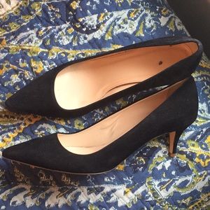 J crew kitten heel suede